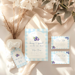 Convite para chá de fraldas de Blueberry