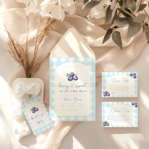 Convite para chá de fraldas de Blueberry