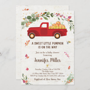 Convite para Chá de fraldas de Bombagem de Abóbora