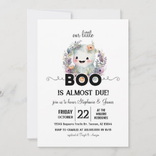 Convite para Chá de fraldas de Boo Floral Hallowee