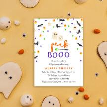 Convite para Chá de fraldas de Boo Halloween