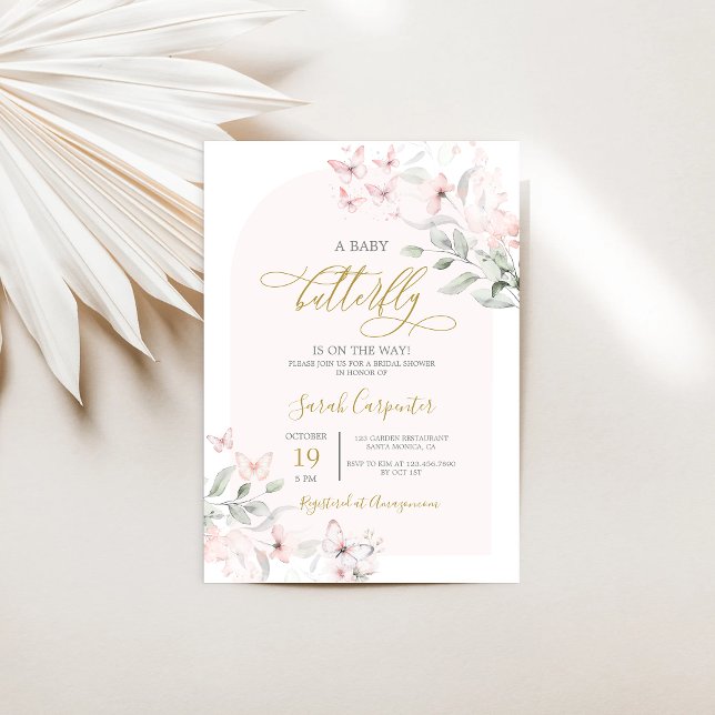 Convite para Chá de fraldas de borboleta (Criador carregado)