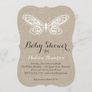 Convite Para Chá de fraldas De Borboleta De Burla
