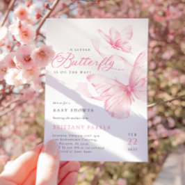 Convite para Chá de fraldas de Borboleta Delicada 
