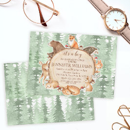 Convite para chá de fraldas de bosque