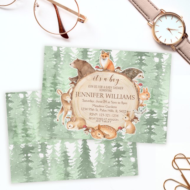 Convite para chá de fraldas de bosque (Criador carregado)