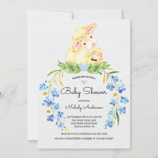 Convite Para Chá de fraldas De Boys De Carneiro Do (Frente)