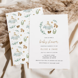 Convite para Chá de fraldas de Brinquedos Vintage 