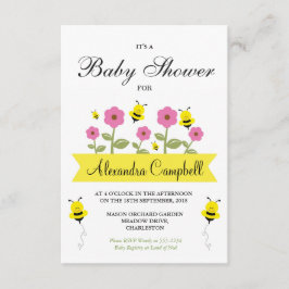 Convite para Chá de fraldas de Bumble Bee