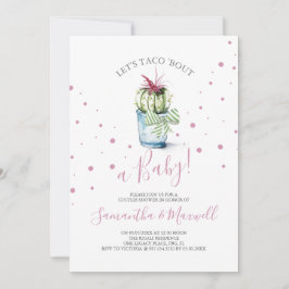 Convite para Chá de fraldas de Cactus Bolinhas Ros