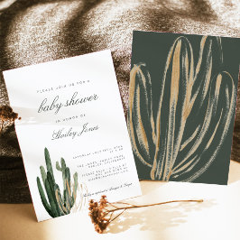 Convite para Chá de fraldas de Cactus Moderno