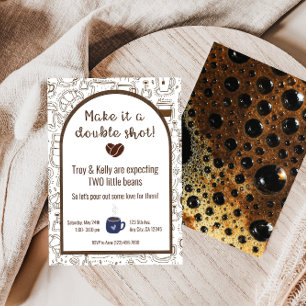 Convite para Chá de fraldas de Café com Duplo Shot