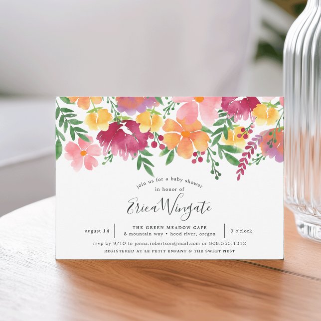 Convite para Chá de fraldas de California Poppy (Criador carregado)