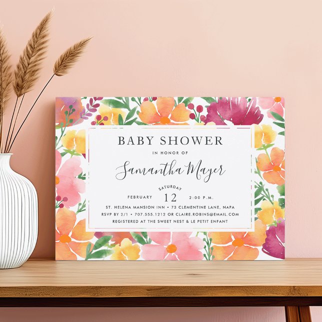 Convite para Chá de fraldas de California Poppy (Criador carregado)