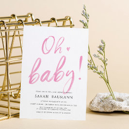 Convite para Chá de fraldas de Caligrafia por Aqua