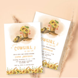 Convite para Chá de fraldas de campo de Cowgirl