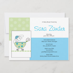 Convite para Chá de fraldas de Carruagem de marga