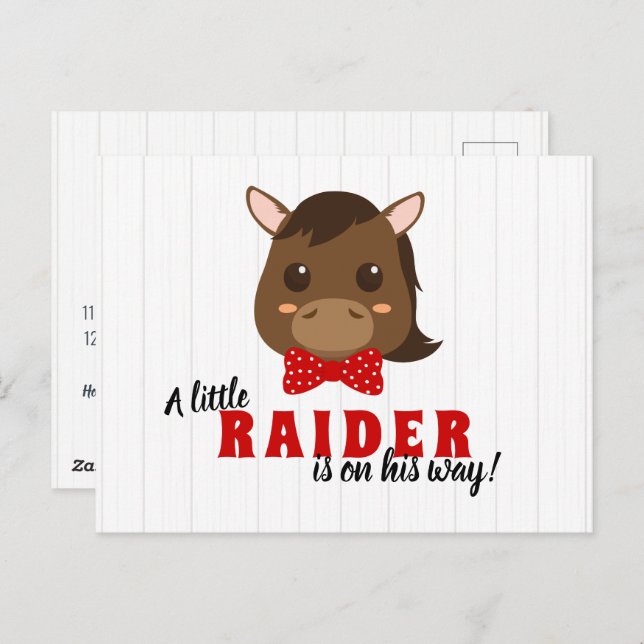 Convite para Chá de fraldas de Cavalo de Bebê (Frente/Verso)