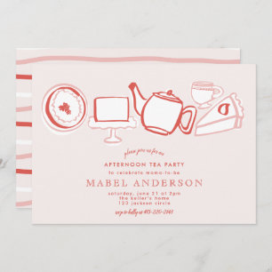 Convite para Chá de fraldas de chá à tarde