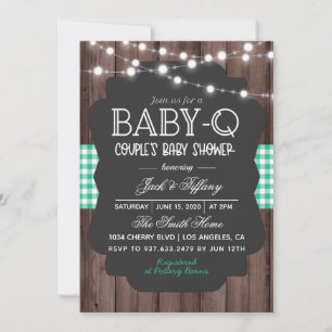 Convite para Chá de fraldas de Churrasco Baby-Q