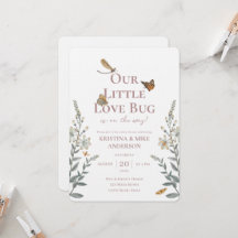 Convite para Chá de fraldas de Código QR de Inseto