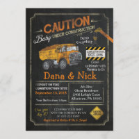 Convite Para Chá de fraldas De Construção