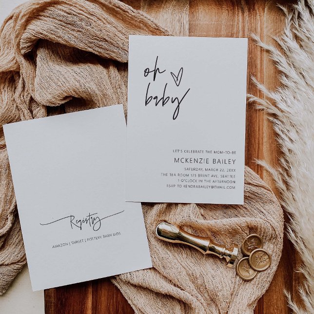 Convite para Chá de fraldas de convite para bebê C (Criador carregado)