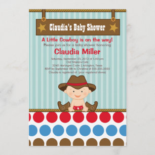 Convite para Chá de fraldas de cowboy ocidental