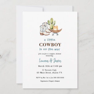 Convite para Chá de fraldas de cowboy pequeno