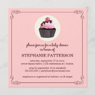 Convite para Chá de fraldas de Cupcakes de Açúc