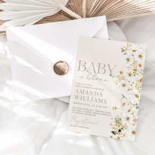 Convite para Chá de fraldas de Daisy Boho Wildflow