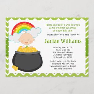 Convite para Chá de fraldas de Dia de São Patrício