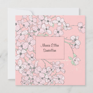 Convite para Chá de fraldas de Dogwood Rosa Vintag