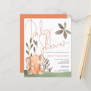 Convite para Chá de fraldas de Elefante Orçamentár