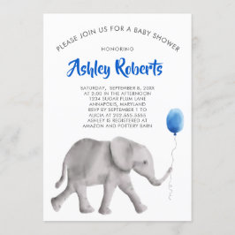 Convite para Chá de fraldas de Elefante para Bebês
