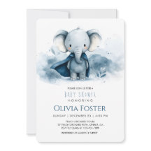 Convite para Chá de fraldas de Elefante Super Heró