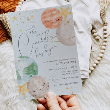 Convite para Chá de fraldas de Espaço Exterior