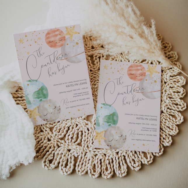 Convite para Chá de fraldas de Espaço Exterior Rap (Criador carregado)