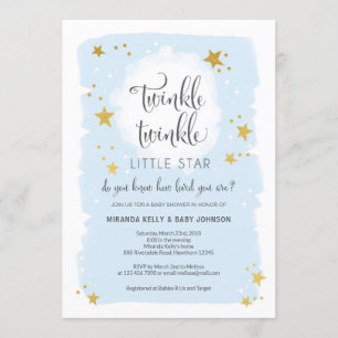 Convite para Chá de fraldas de Estrelas Twinkle Tw
