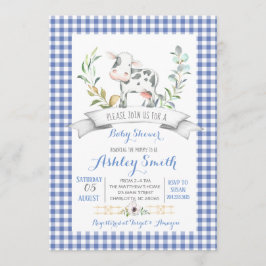 Convite para chá de fraldas de fazenda Gingham