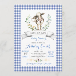 Convite para chá de fraldas de fazenda Gingham