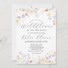 Convite para chá de fraldas de flor selvagem