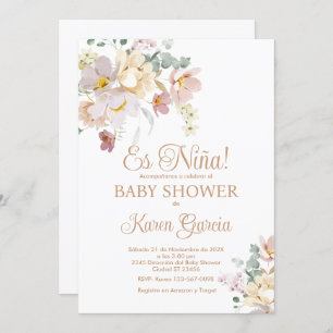 Convite para Chá de fraldas de Flores da primavera