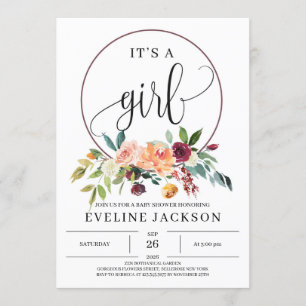 Convite para Chá de fraldas de Flores de Laranja d