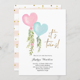 Convite para Chá de fraldas de Garota do Balão