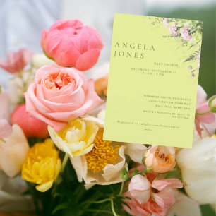 Convite para Chá de fraldas de Garota Floral Amare