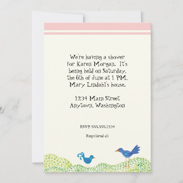 Convite para Chá de fraldas de Garota Imaginosa da (Frente)