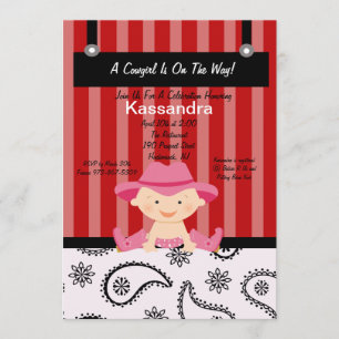 Convite para Chá de fraldas de Garota Ocidental