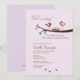 Convite para Chá de fraldas de Gêmeos de Ovos Ro