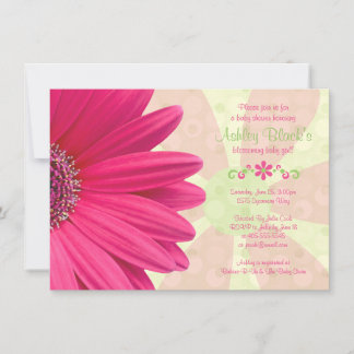 Convite para Chá de fraldas de Gerber Daisy Rosa